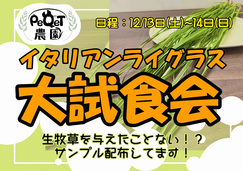 【春日井ぺけっと・用品】13日、14日の土日は！イタライ大試食会！【ぺけっと農園】